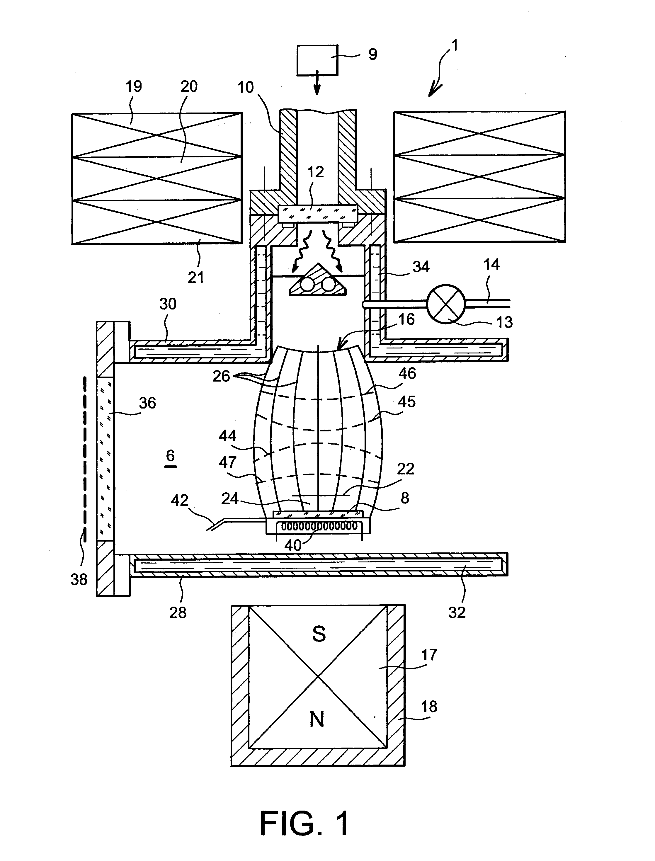 Process for making at least one nanotube between two electrically conducting elements and device for implementing such a process