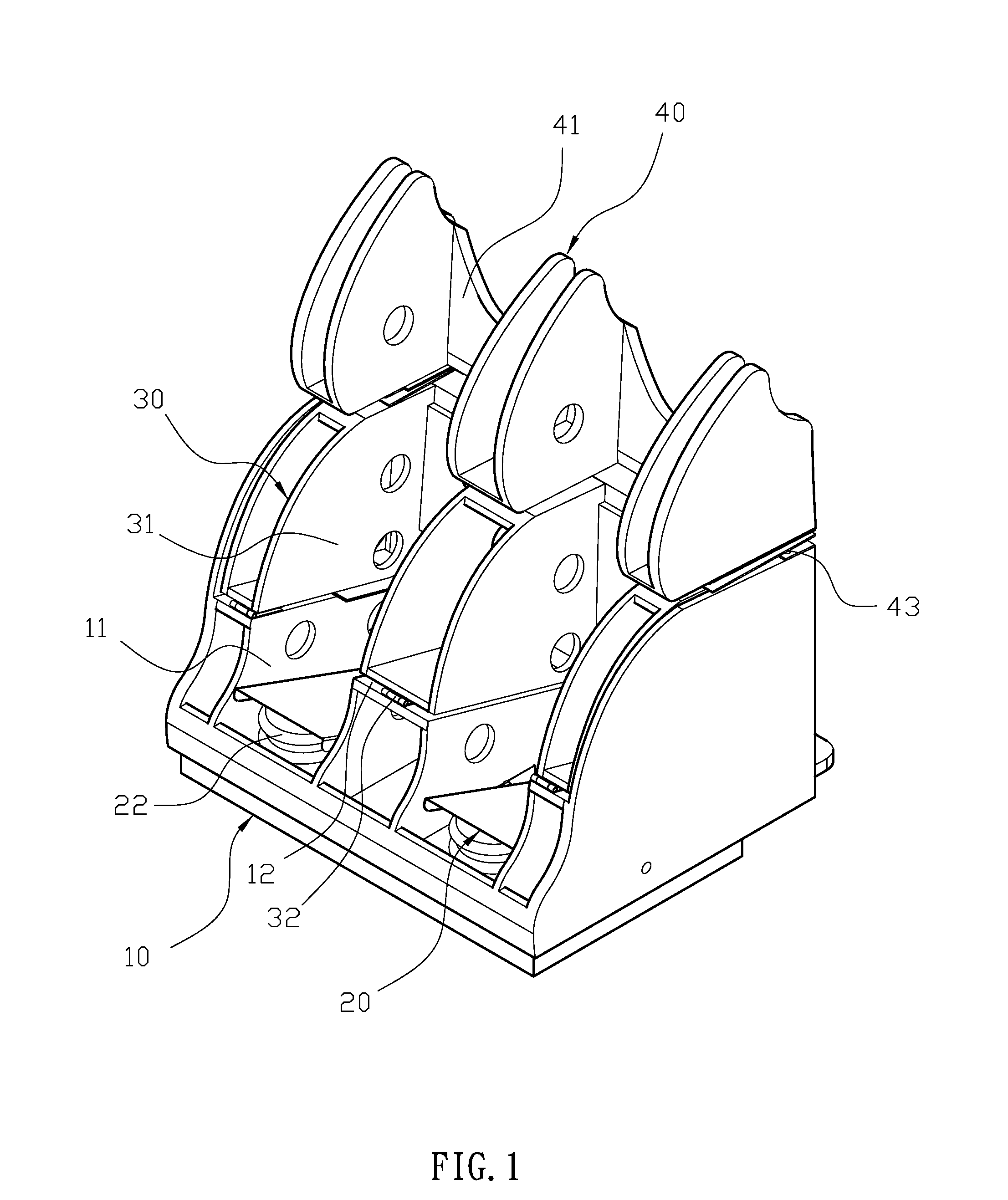 Muscle stretching structure for a foot massager