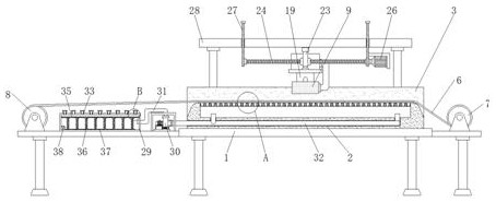 Cloth ironing device with adjustable heating area for textile machine