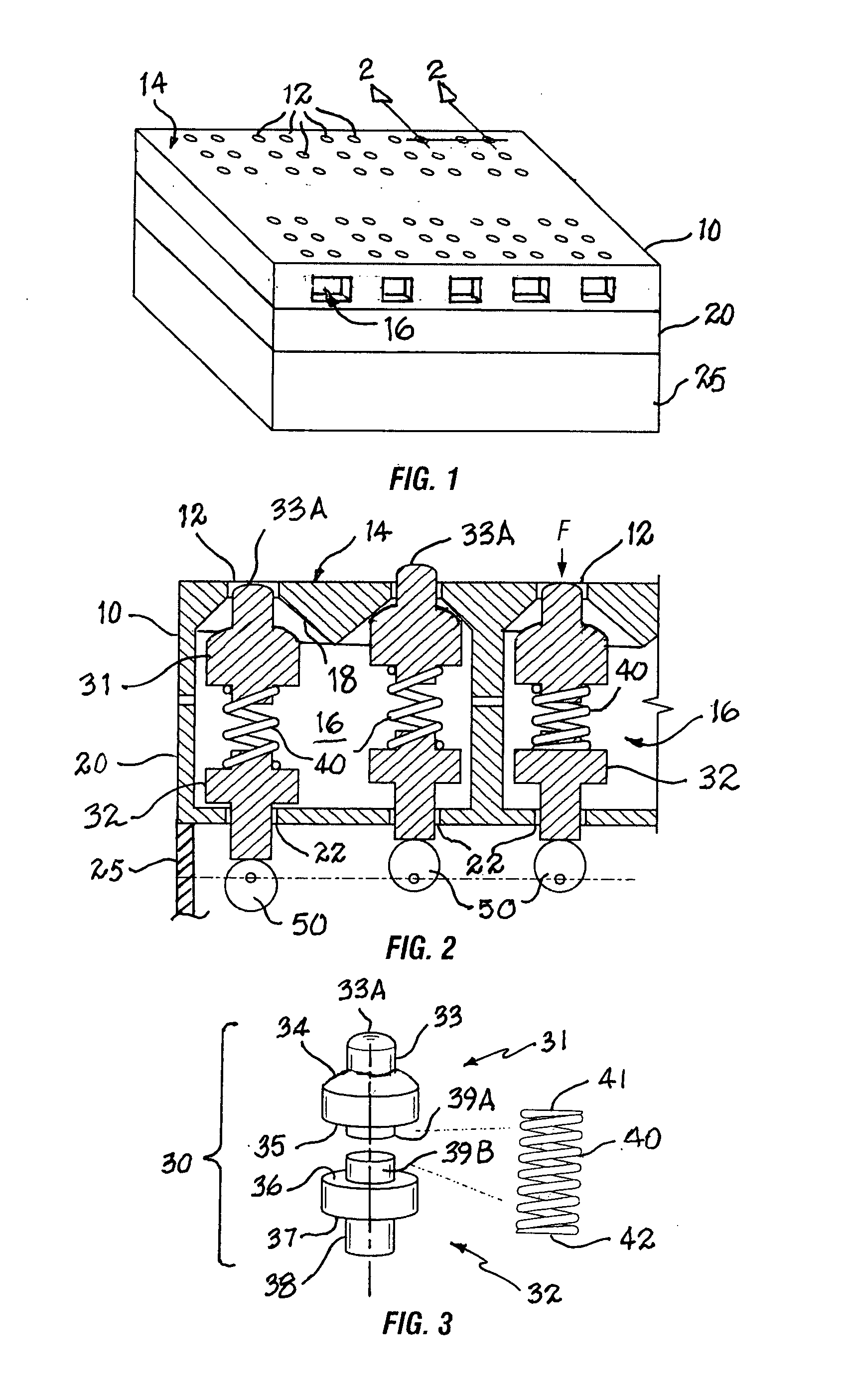 Braille module with compressible pin arrays