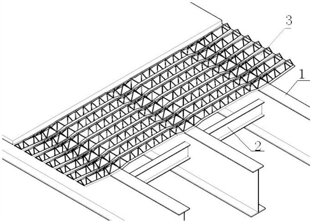 Support-free construction method of steel-concrete concrete composite beam concrete cast-in-place bridge deck