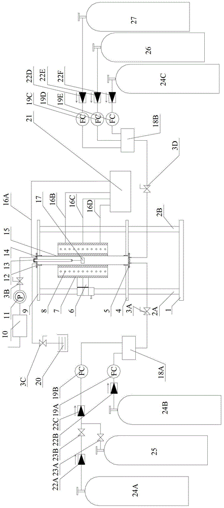 Austenitic metal low temperature supersaturated gas carburizing surface strengthening test device