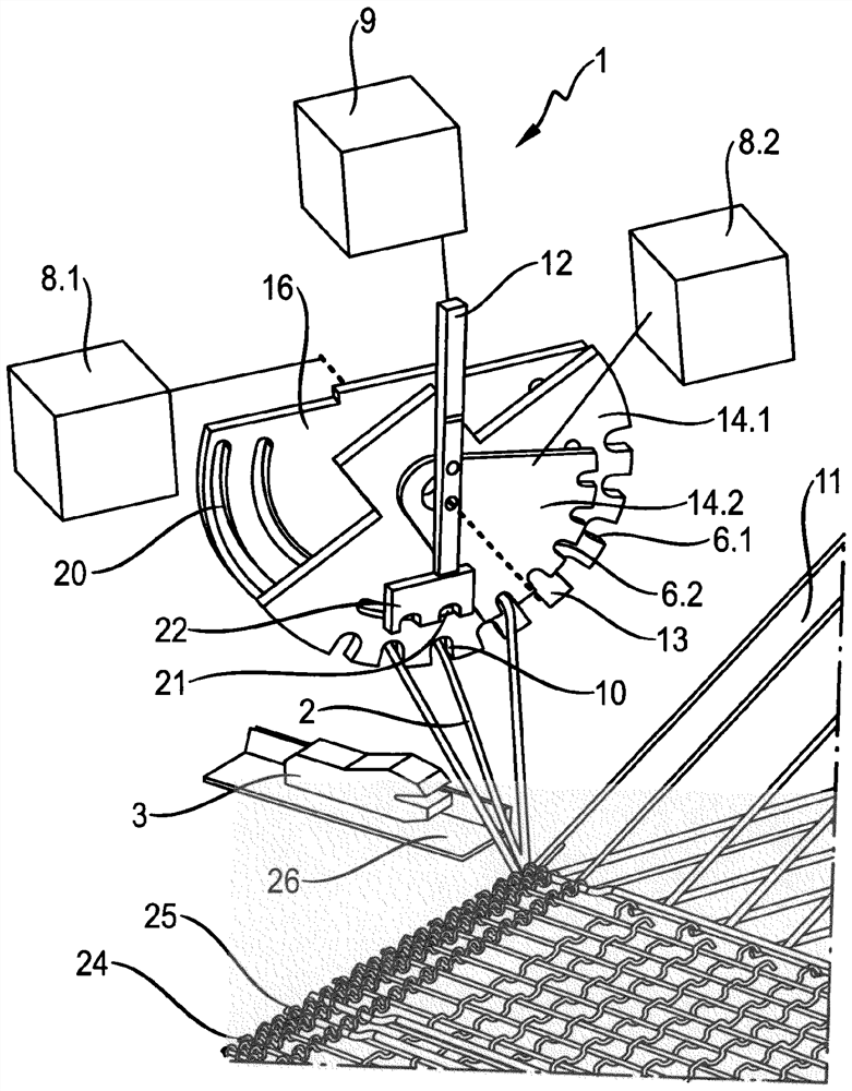 Weaving machine having a device for selecting the weft thread colour