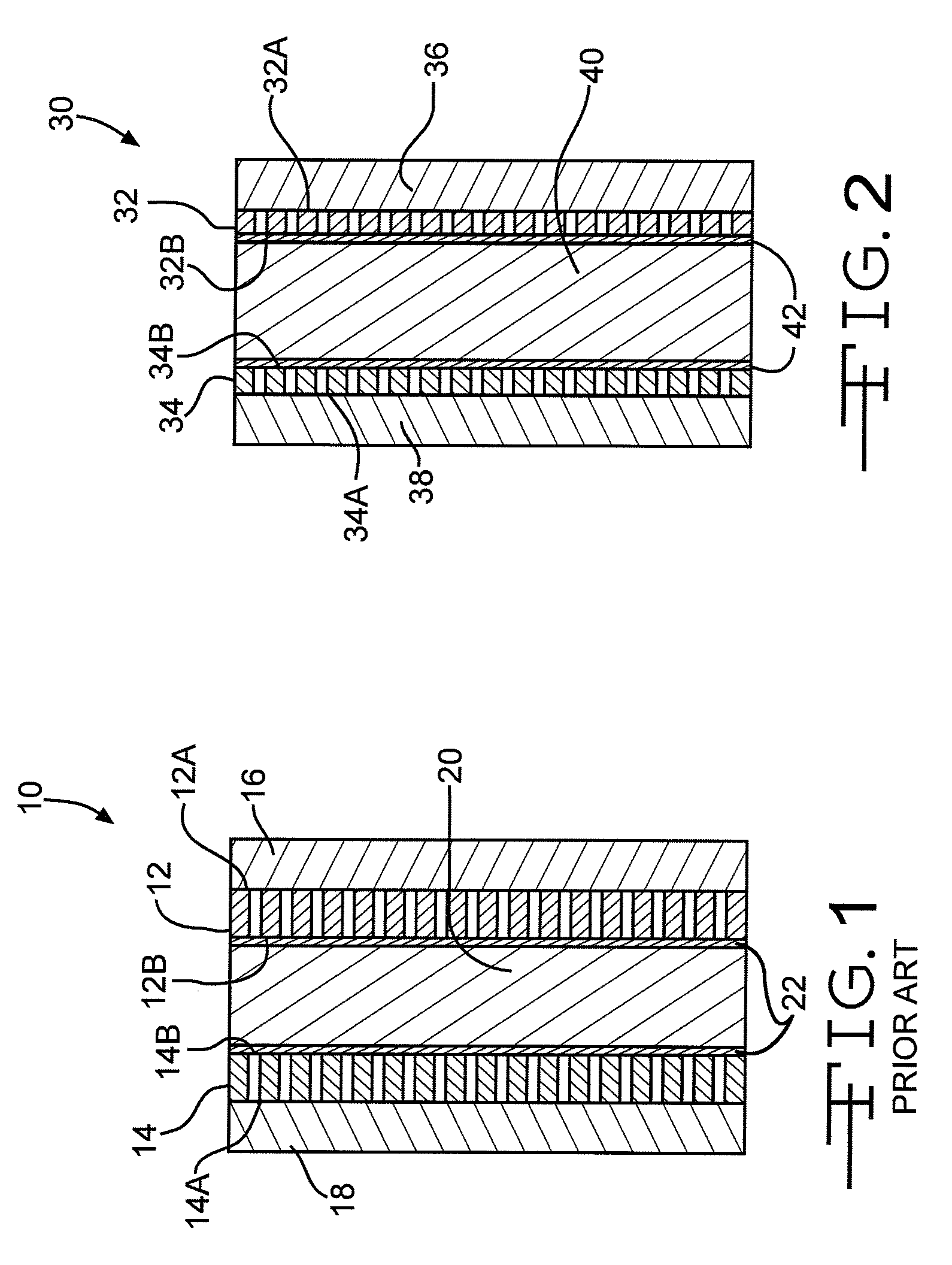 Sandwich electrode design having relatively thin current collectors