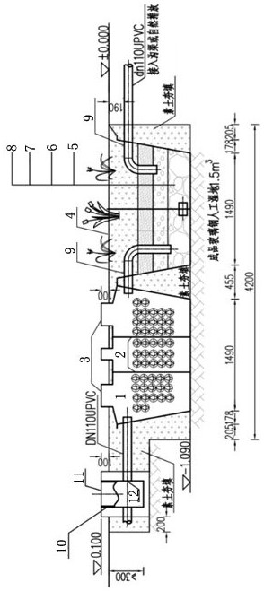 Construction method of retail household courtyard type domestic grey water environment-friendly treatment facility