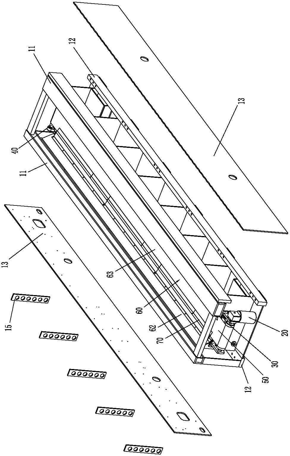 Cantilever type rack with chip removal device in wood processing center