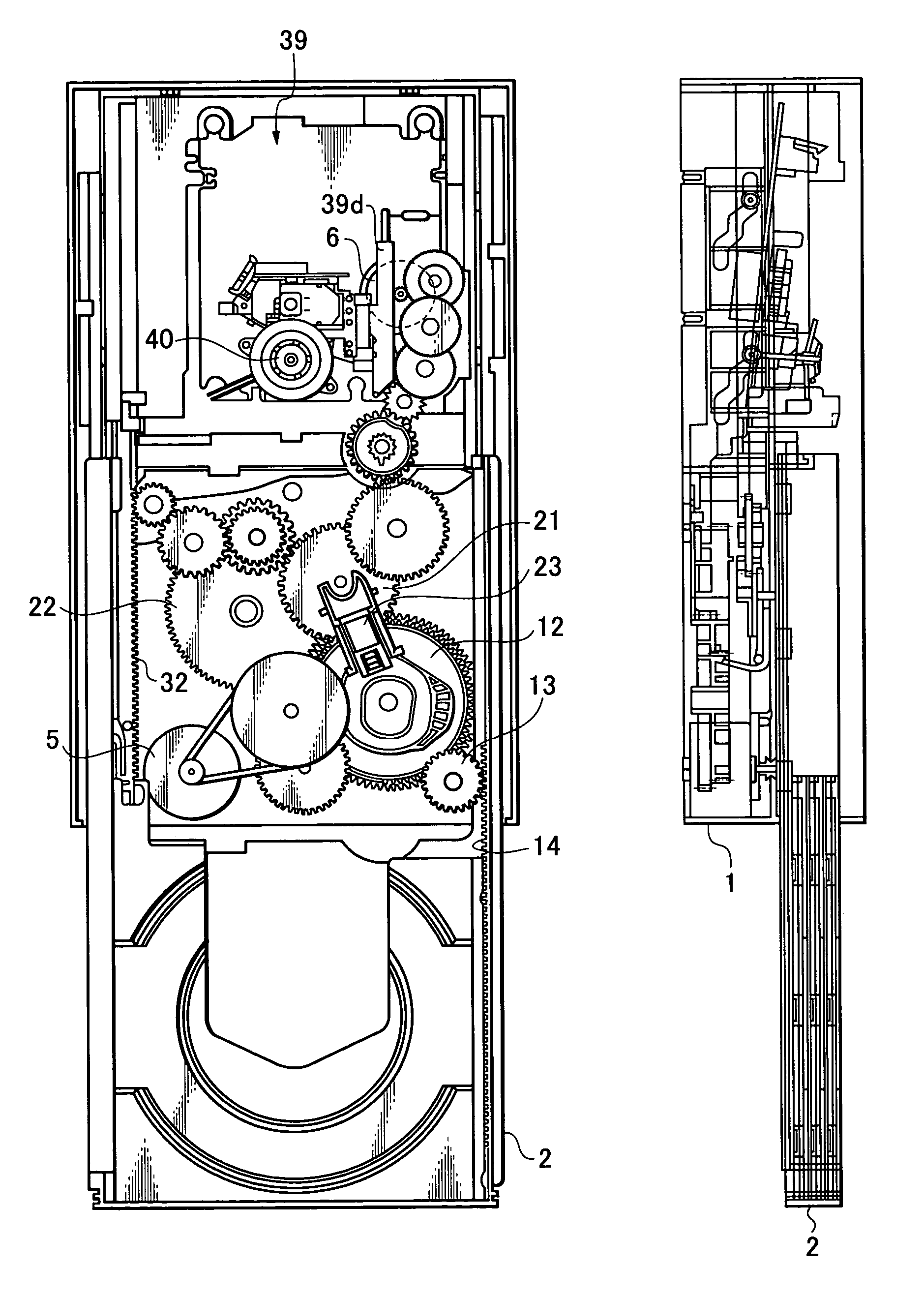 Disc device with disc changer