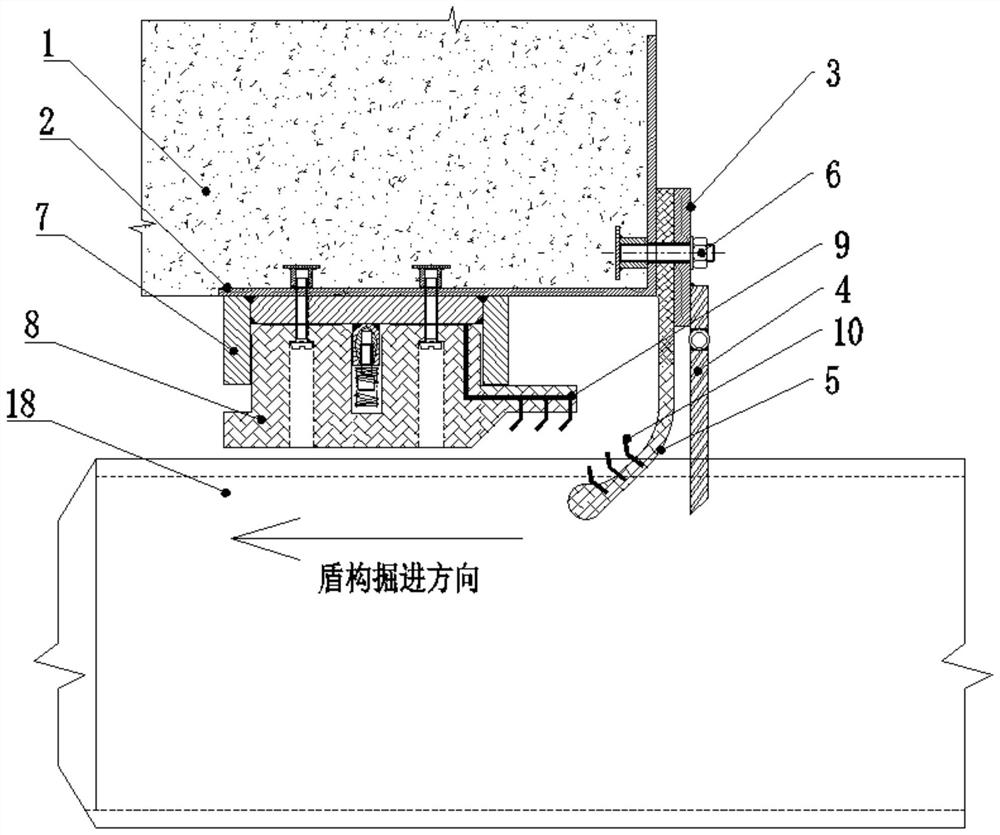 Novel shield launching and receiving tunnel portal pressure-regulating self-sealing structure