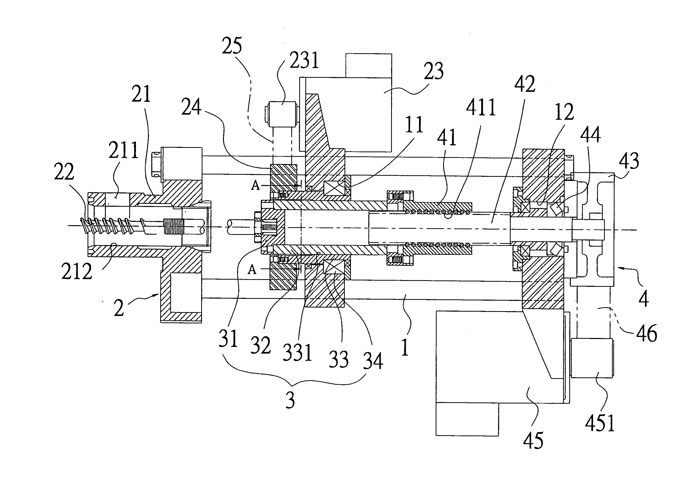 Injection drive apparatus for injection molding machine