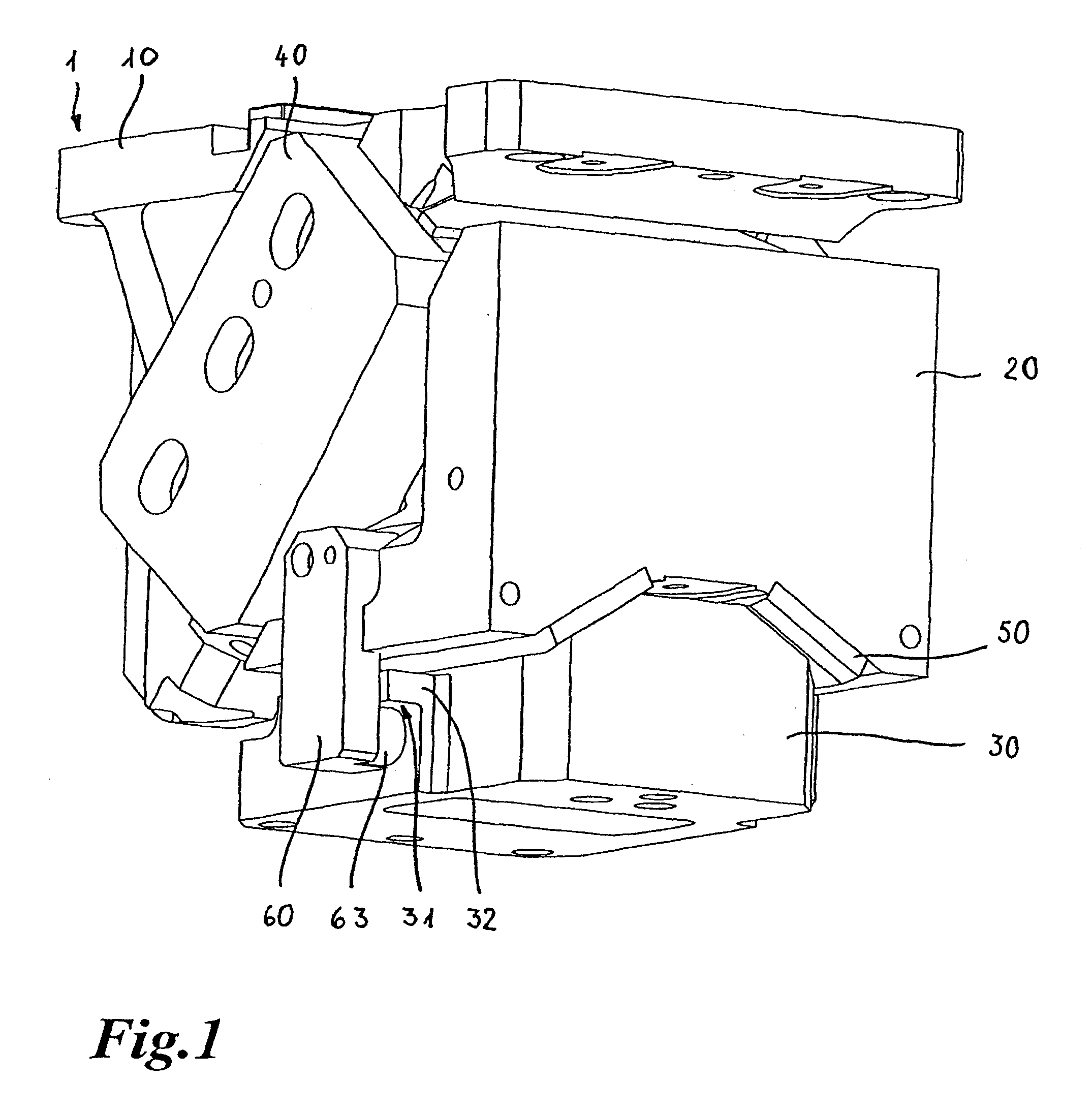 Wedge drive with a force returning device