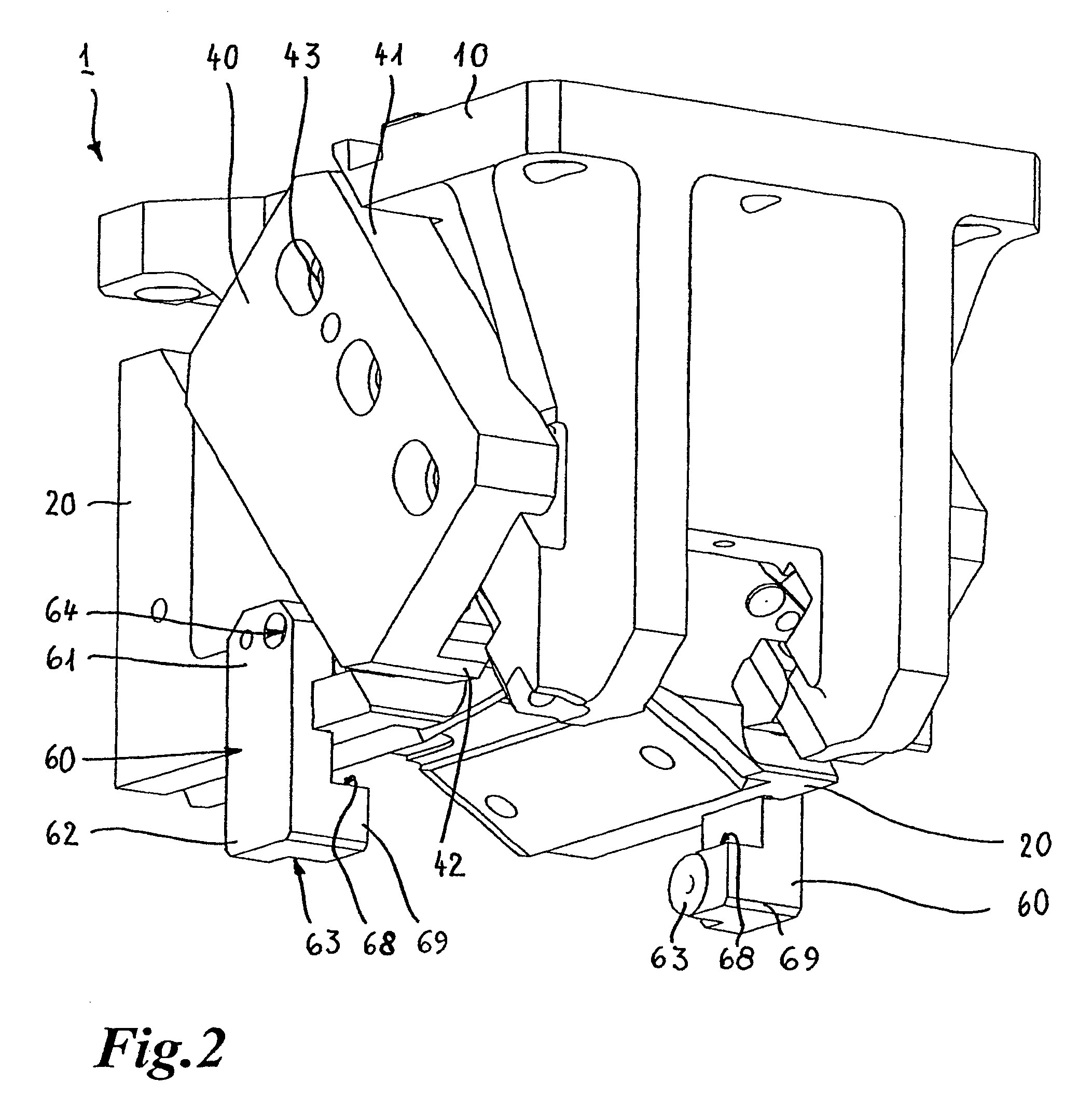 Wedge drive with a force returning device