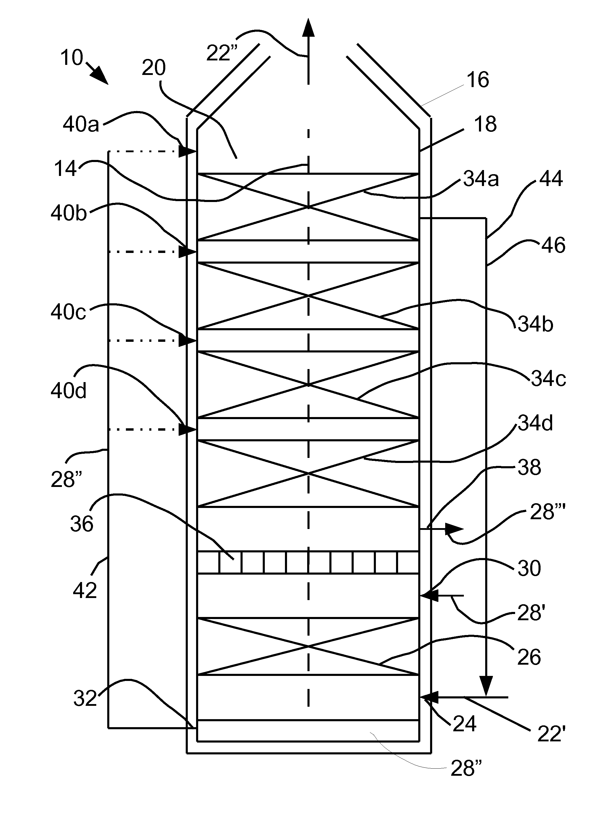 Shipboard Vessel Having a Vertically Aligned Scrubber and Process Component