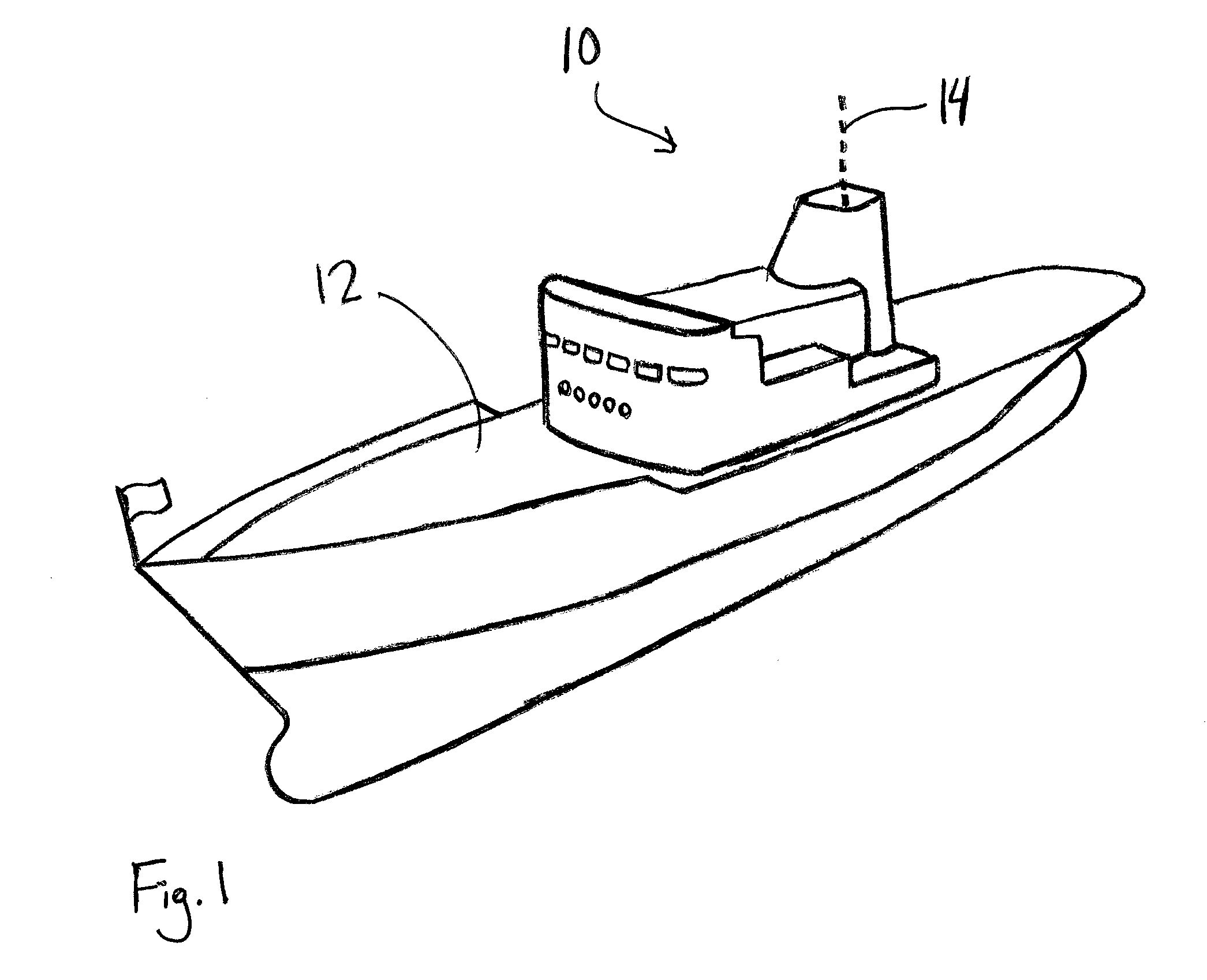 Shipboard Vessel Having a Vertically Aligned Scrubber and Process Component
