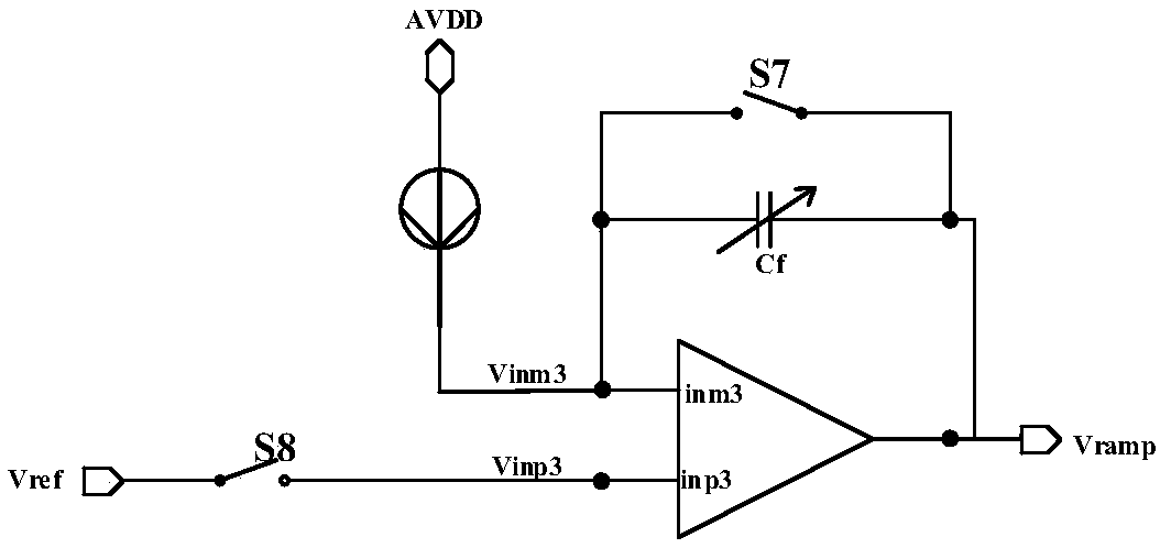 Circuit for eliminating dark current by using novel ramp generator and system thereof