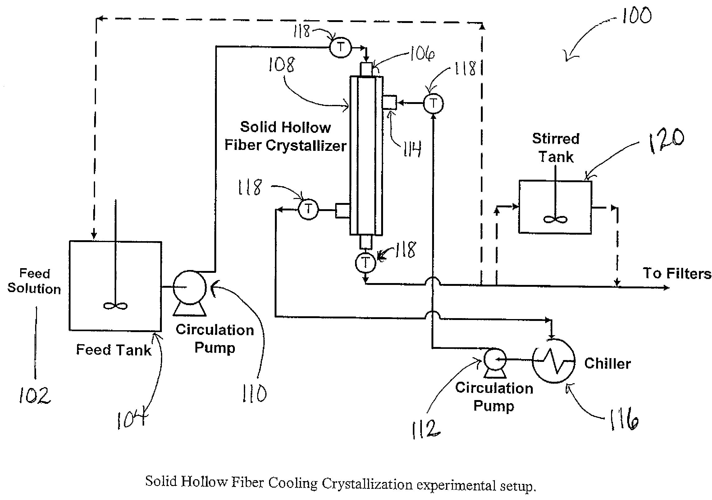 Solid hollow fiber cooling crystallization systems and methods