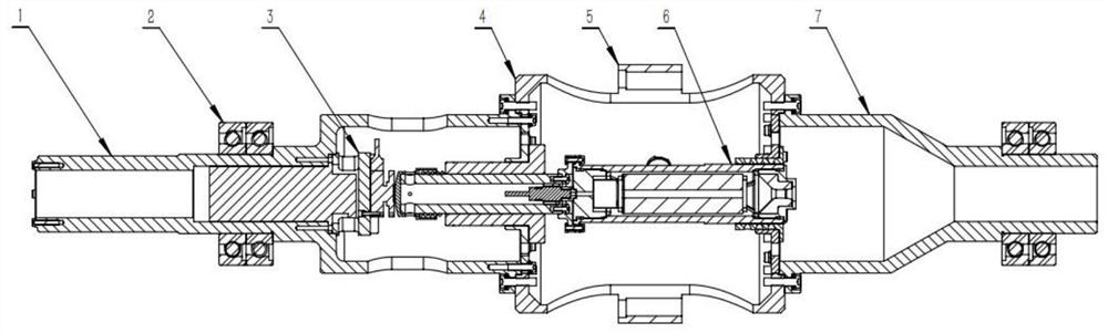 Solid rocket engine high-speed spinning test enclasping device