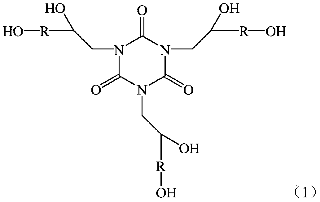 Heat-resisting flame-retardant isocyanurate-ring-containing polyether polyol with controllable hard segment/soft segment ratio and preparation method thereof