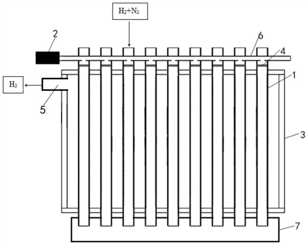 Mining hydrogen fuel cell automobile exhaust hydrogen removal device and method