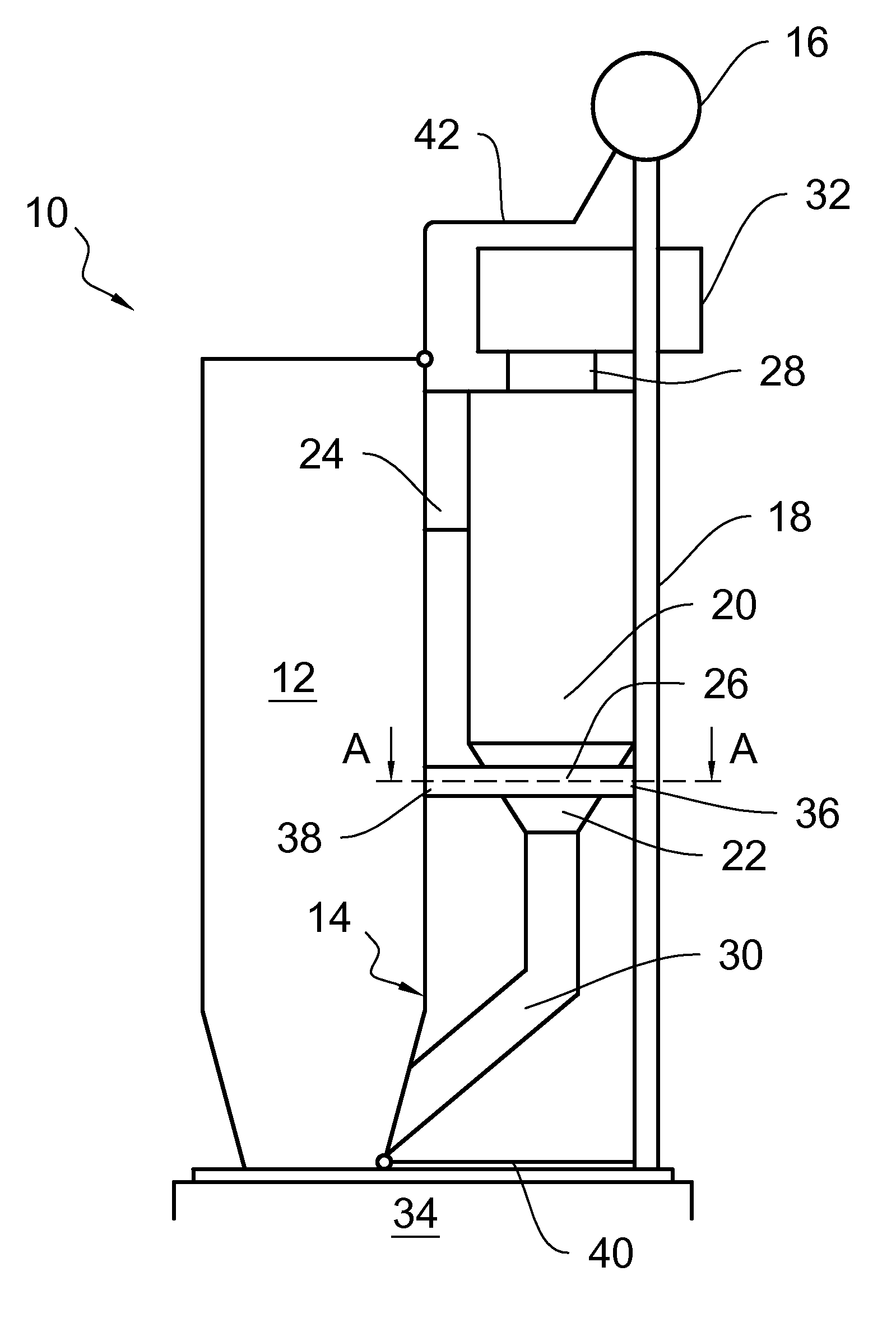Fluidized bed boiler with a support construction for a particle separator