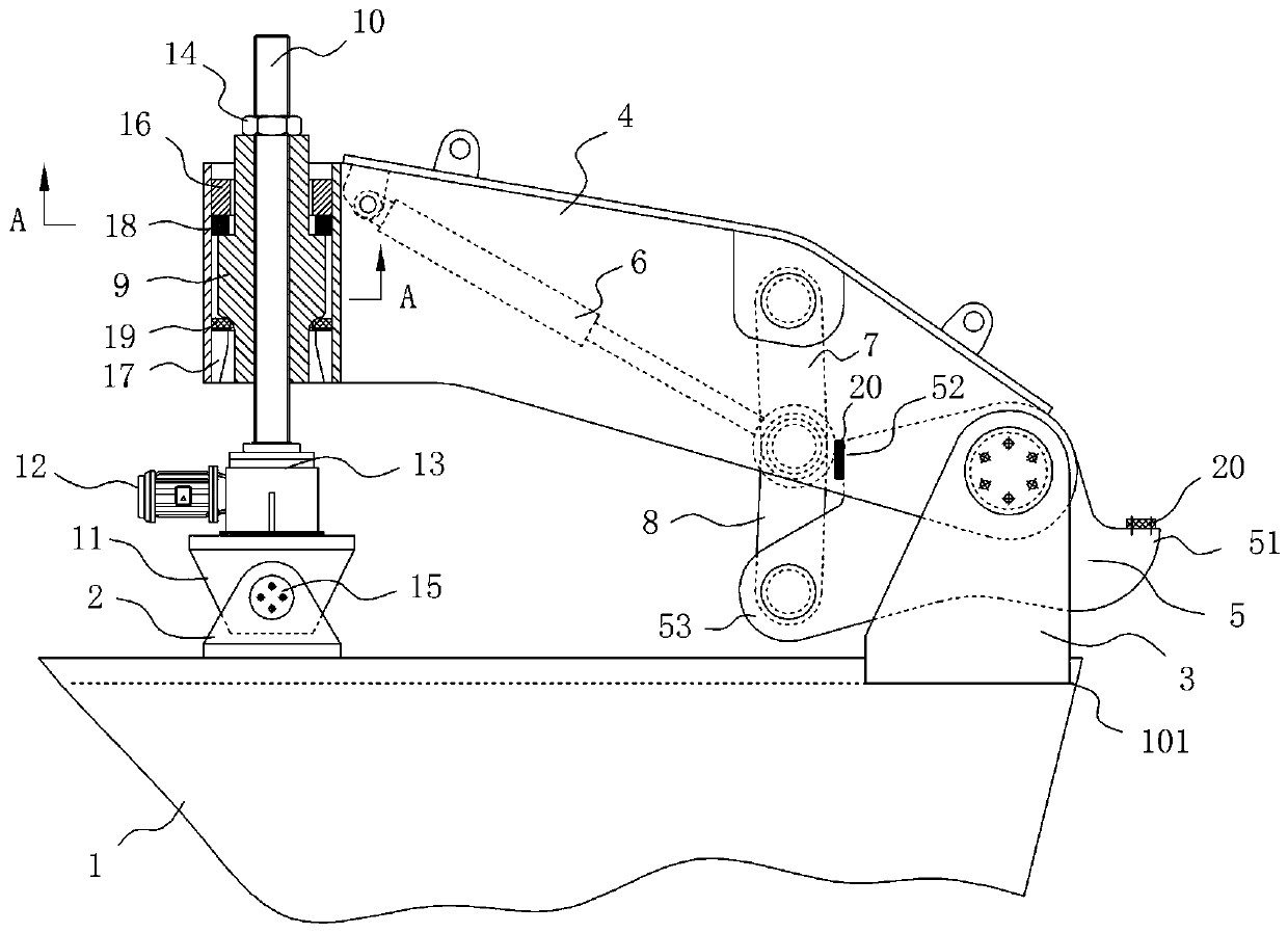 Single-point mooring clamping jaw locking device