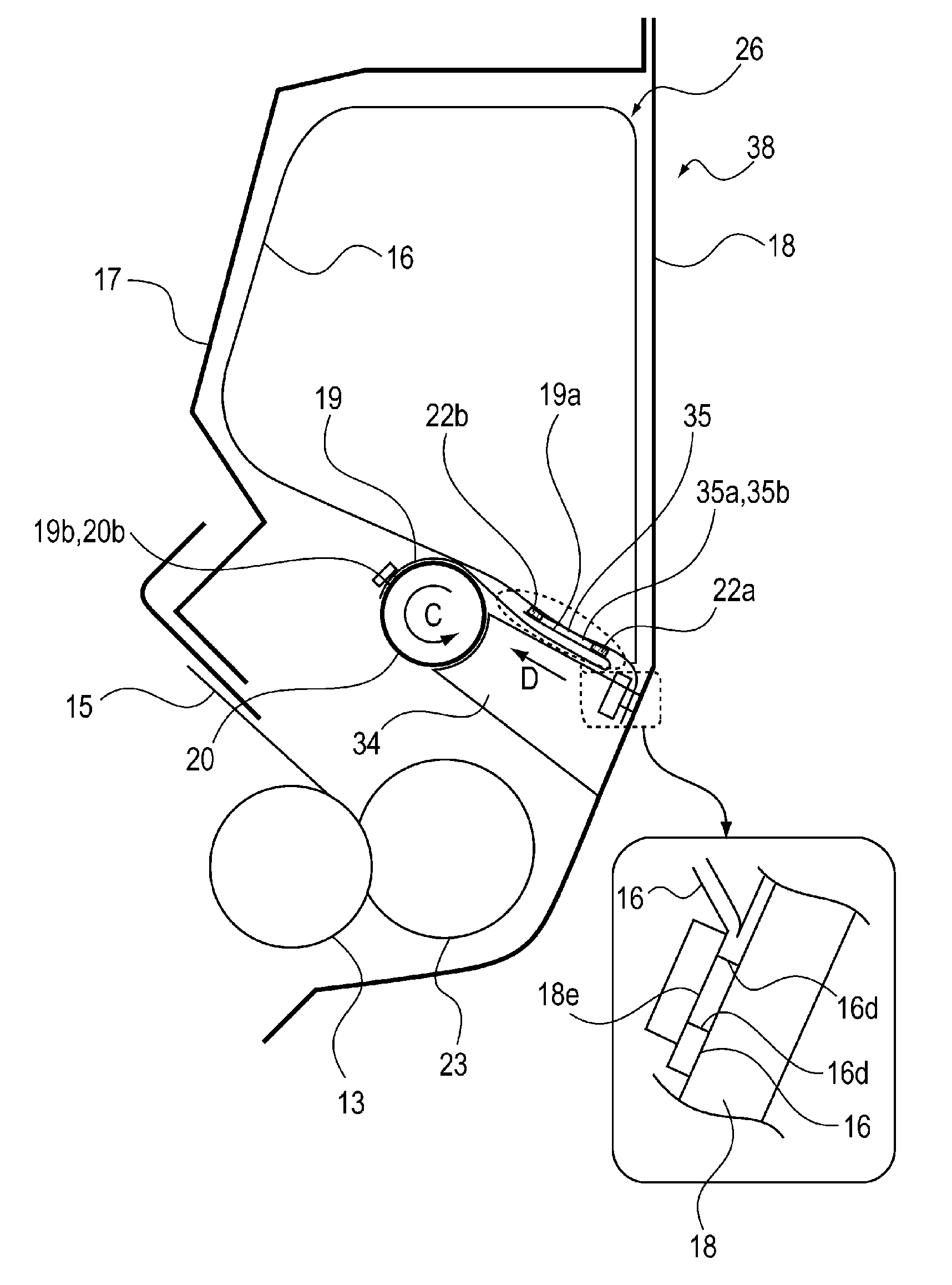 Developer accommodating unit, process cartridge and image forming apparatus