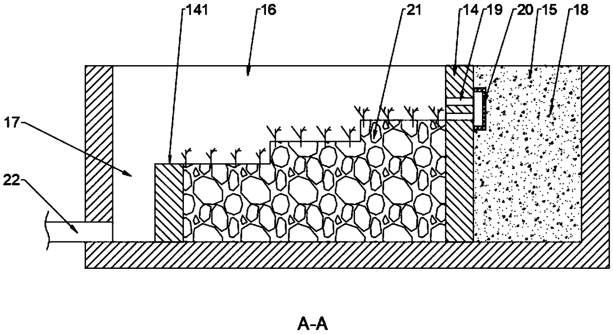 Biotechnology-based simple treatment device for rural sewage