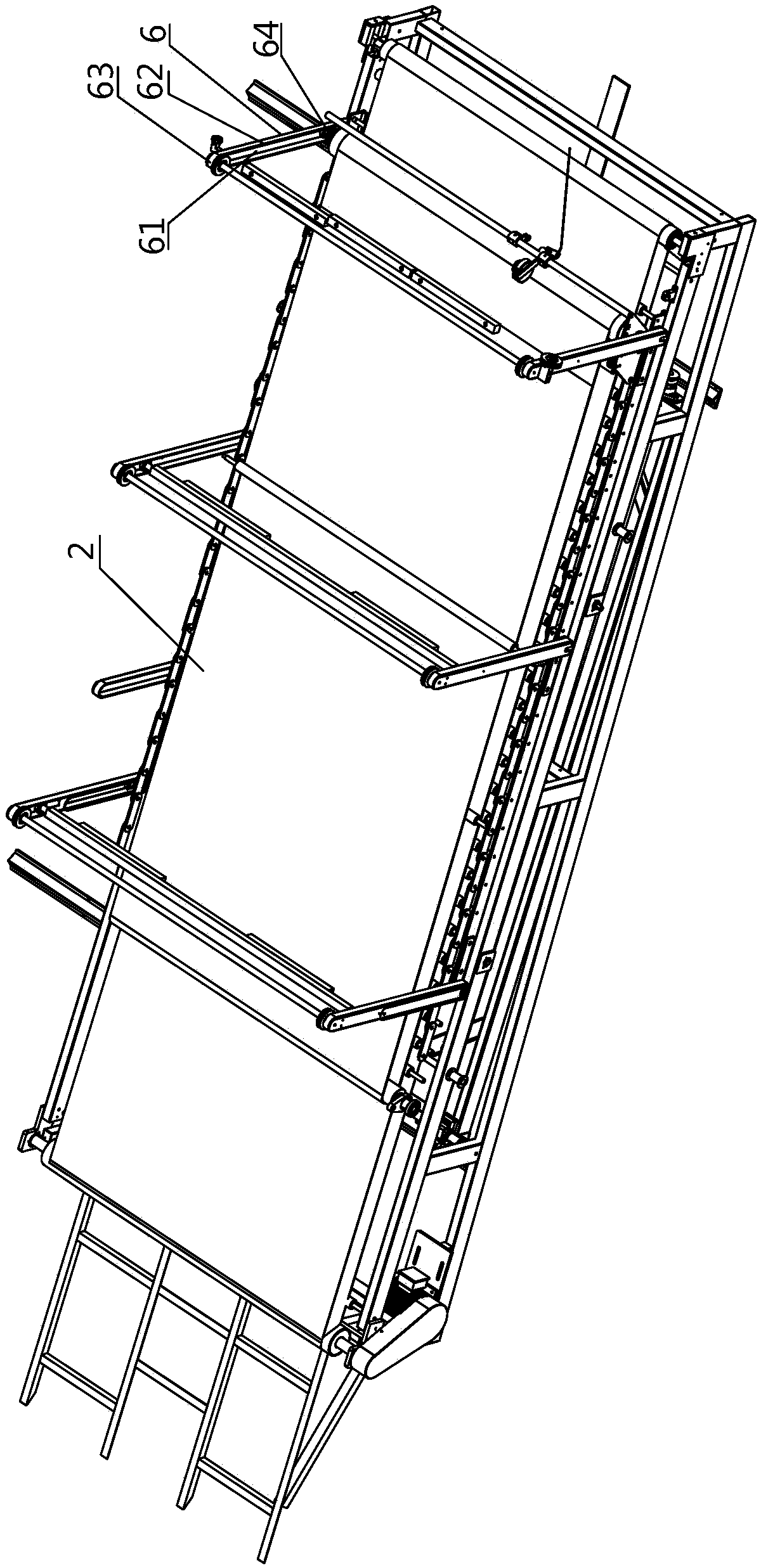 Laminating and conveying device of paper mounting machine