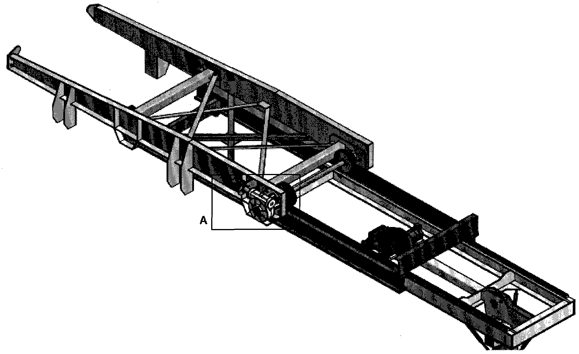 Horizontal telescopic suspension arm