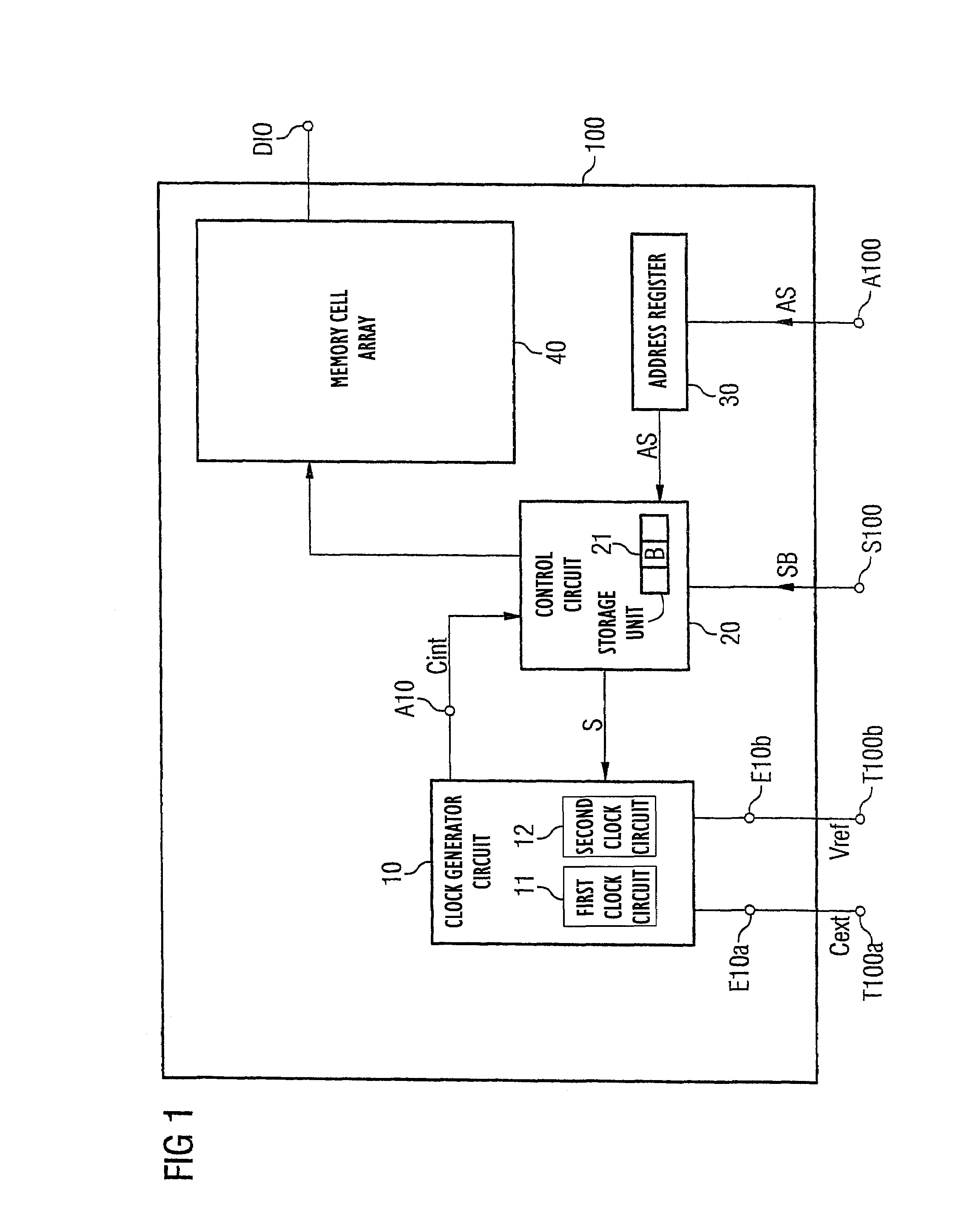 Integrated semiconductor memory with clock generation