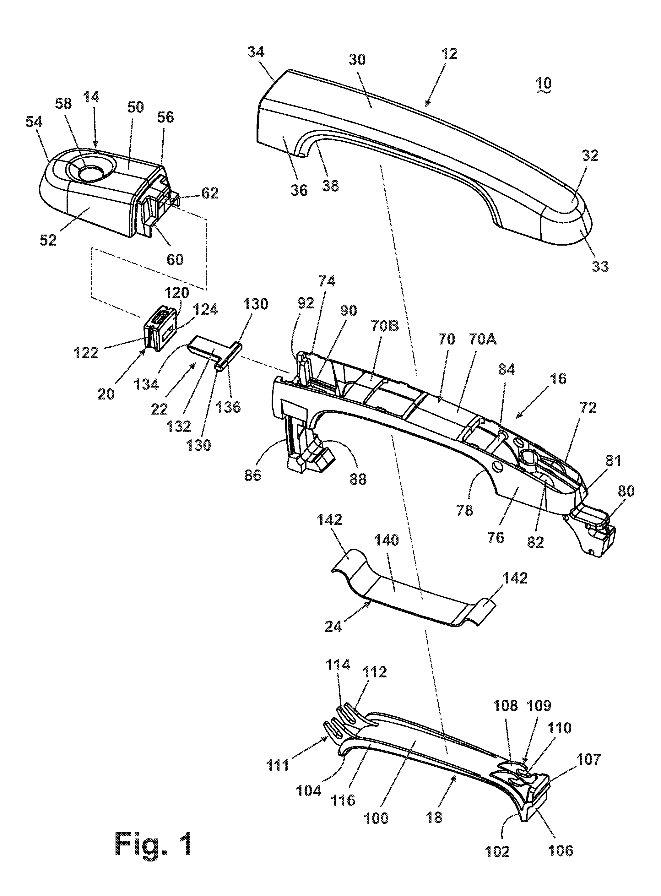 Vehicular door handle included secondary latch