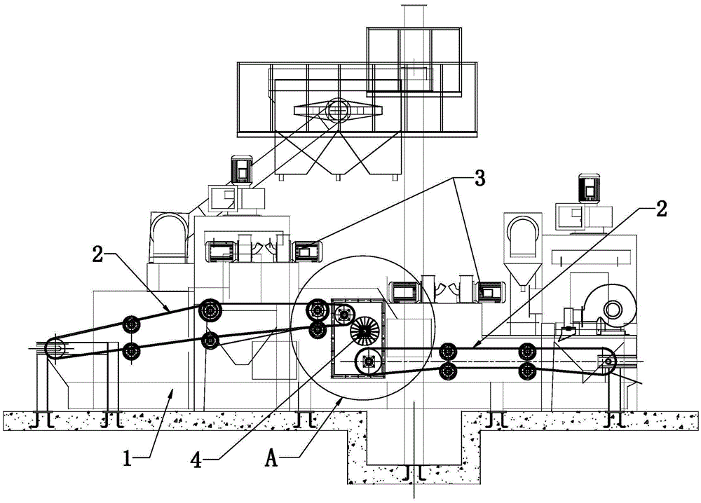 Automatic turn-over and shot blasting machine for workpiece