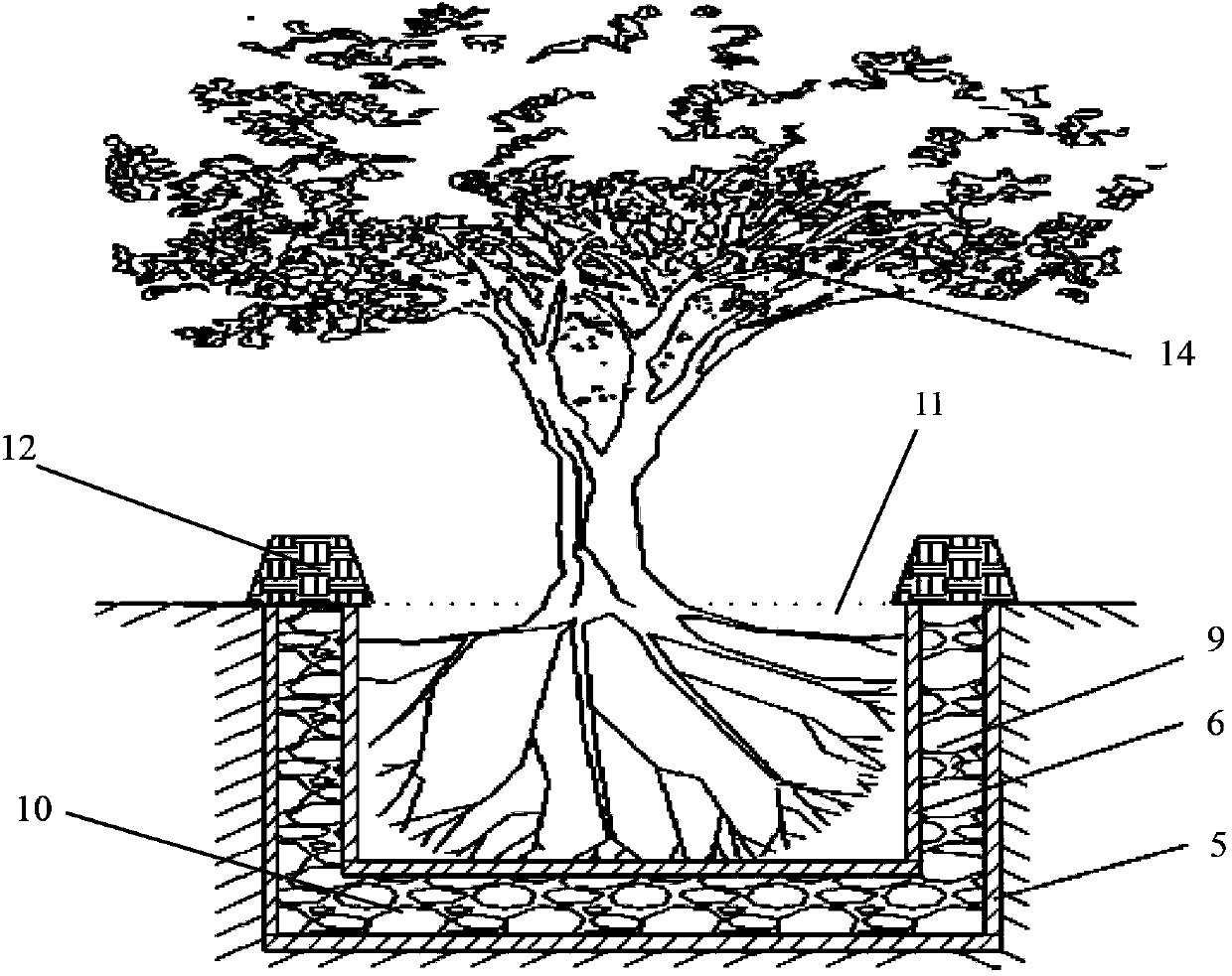 Method for conducting afforestation on saline-alkali soil