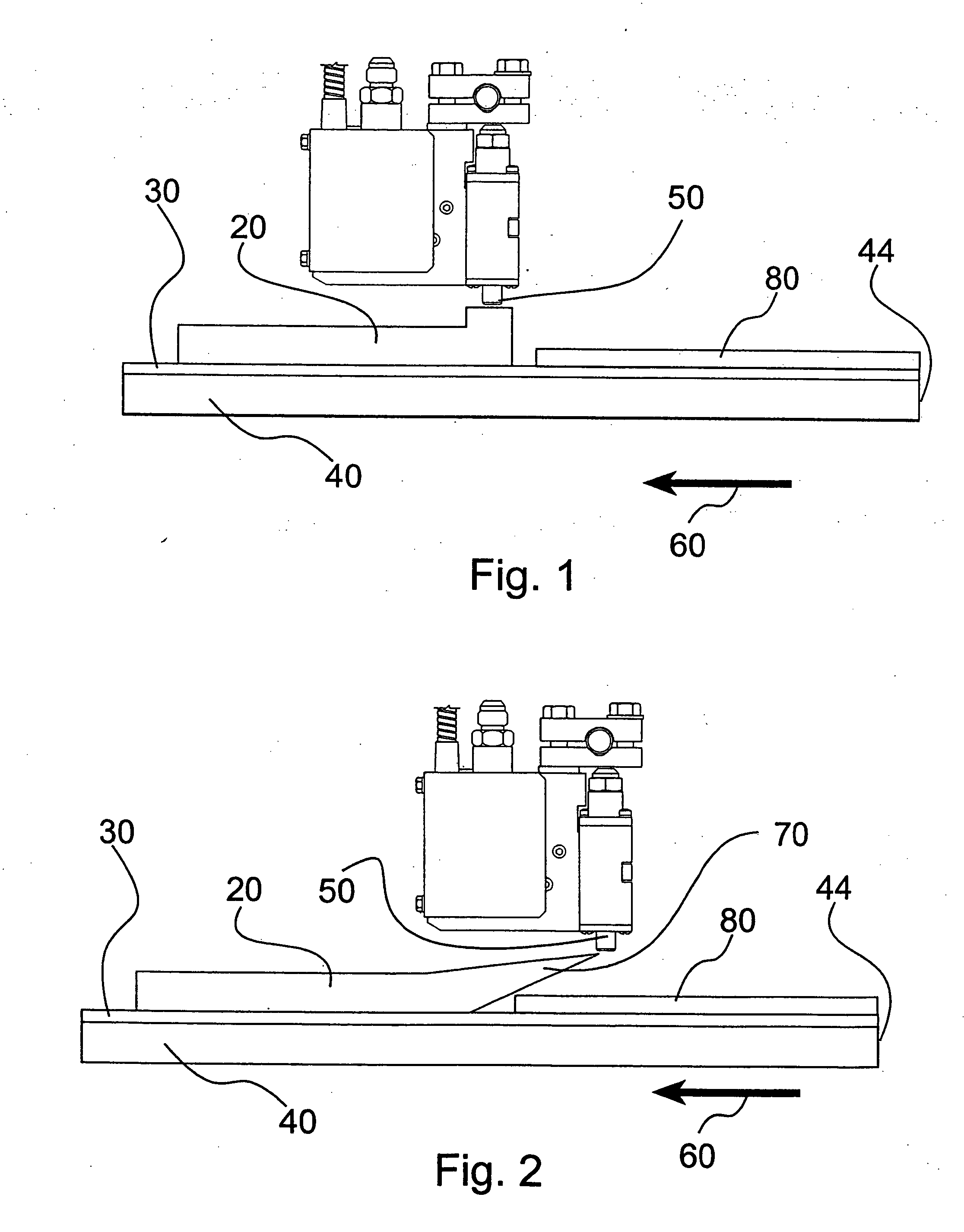 Transfer glue system and method for a right angle gluing machine