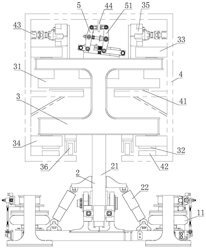 Magnetic suspension hanging type monorail train suspension frame