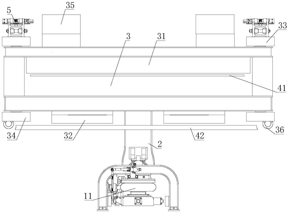 Magnetic suspension hanging type monorail train suspension frame