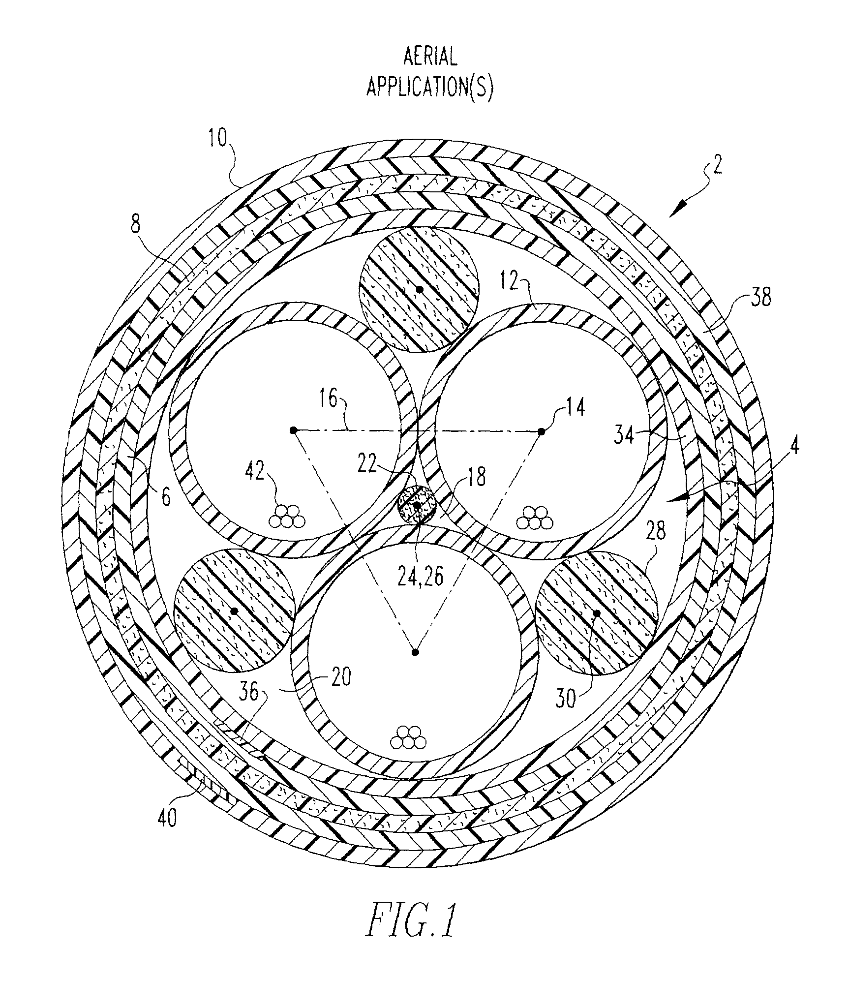 Optical fiber cable assembly with interstitial support members