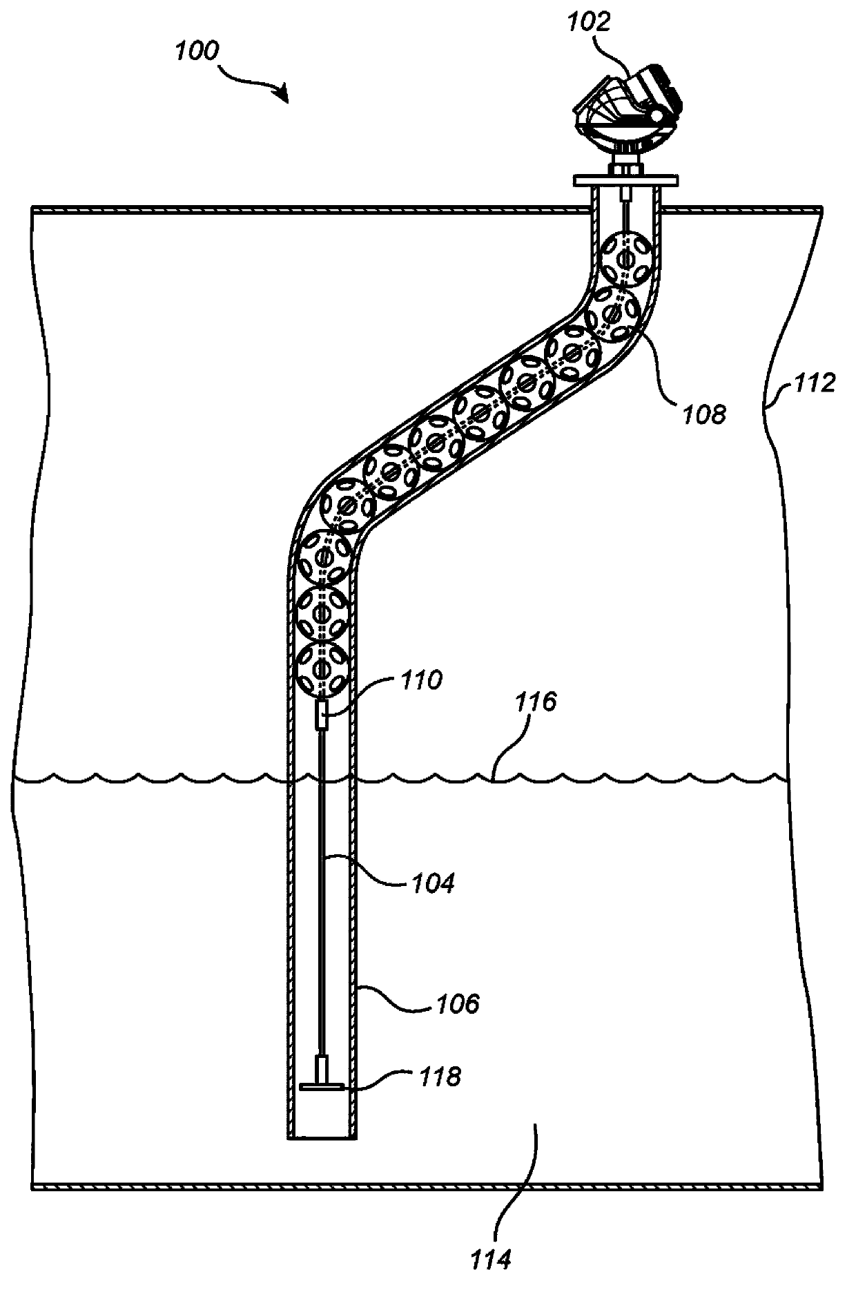 Probe spacing element