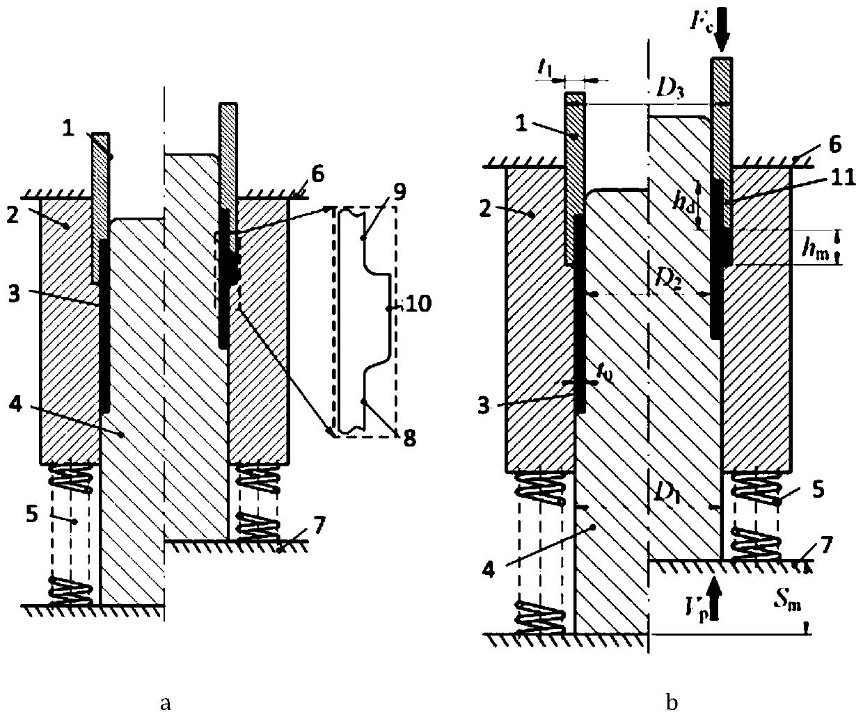 Method for forming flange at any position of pipe in progressive thickeningmode