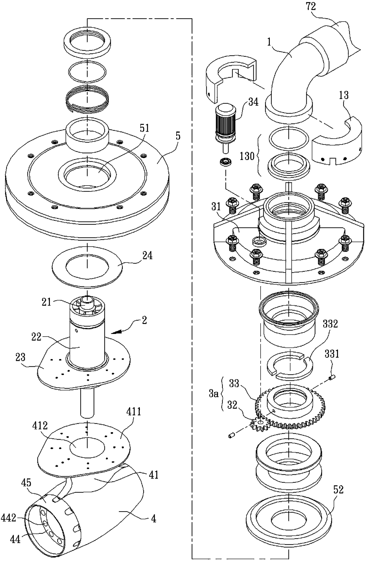 Full-cycle rotation guide cover type aquatic carrier propelling device