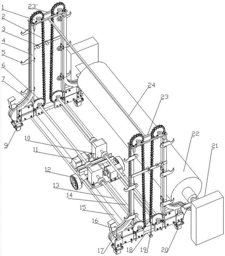 Stacked electric cloth drop storage and transport vehicle and its use method