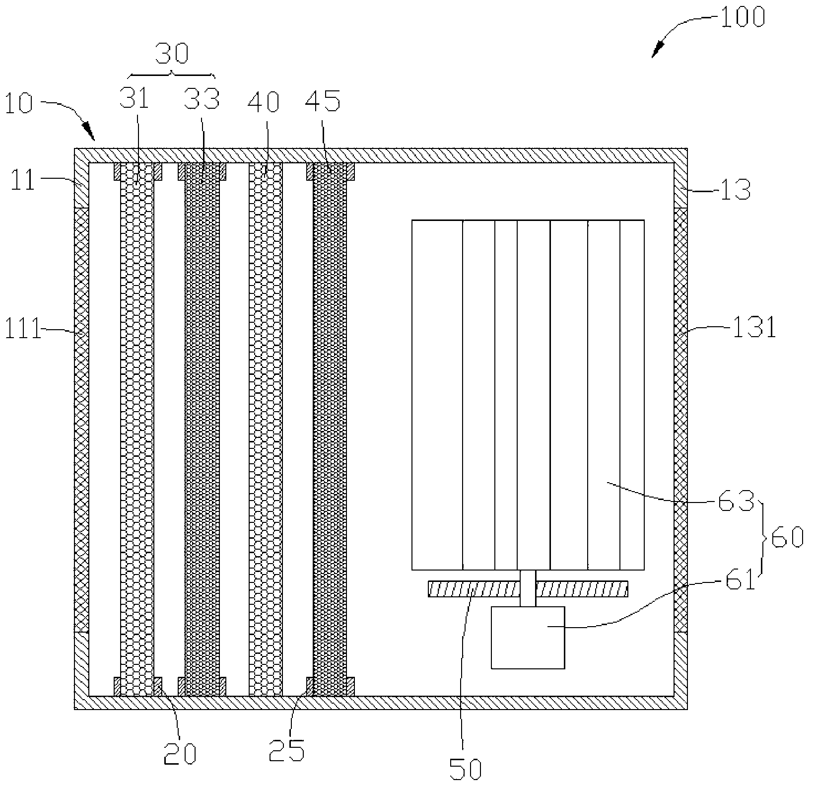 Air filtration and sterilization device for eliminating harmful gas