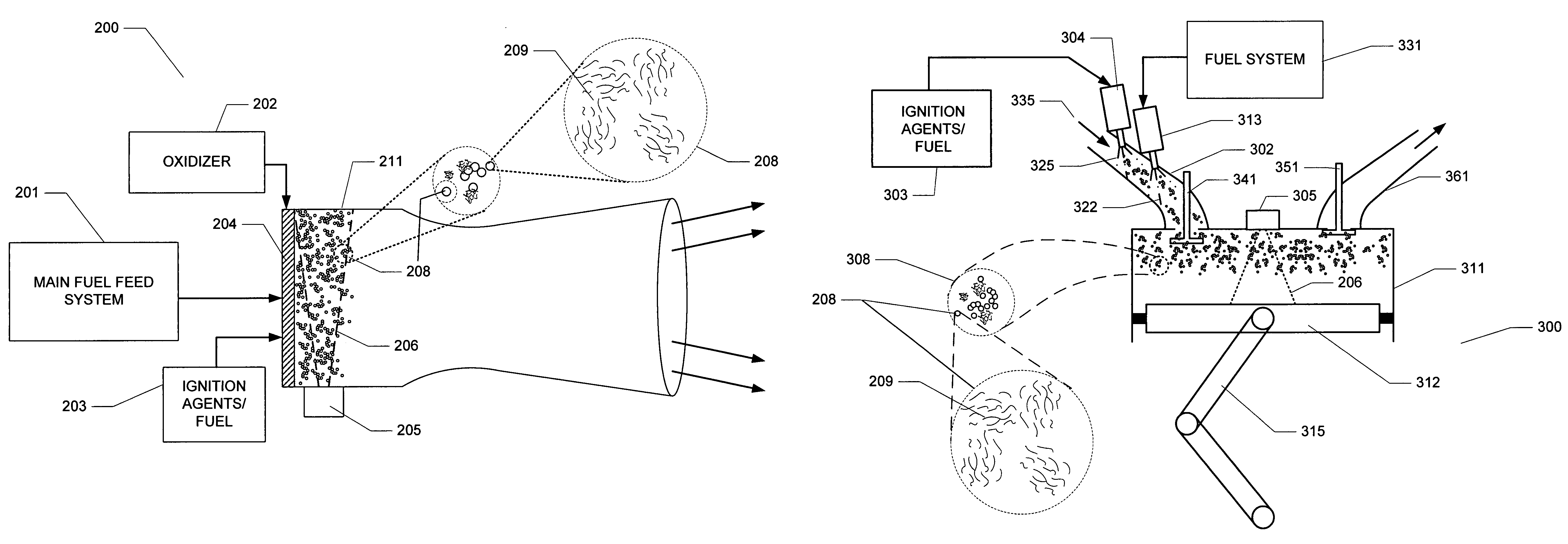 Method for distributed ignition of fuels by light sources