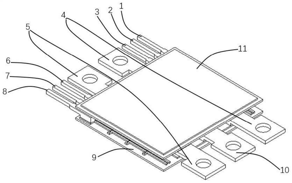 Packaging structure and packaging method of all-silicon carbide double-sided heat dissipation module