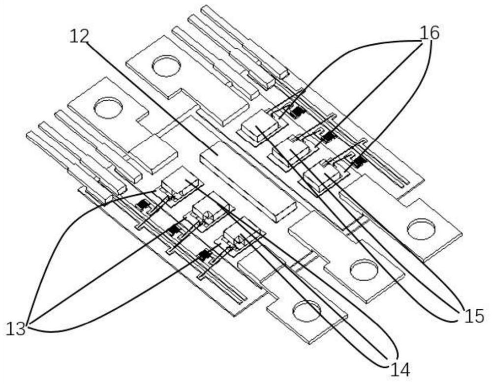 Packaging structure and packaging method of all-silicon carbide double-sided heat dissipation module