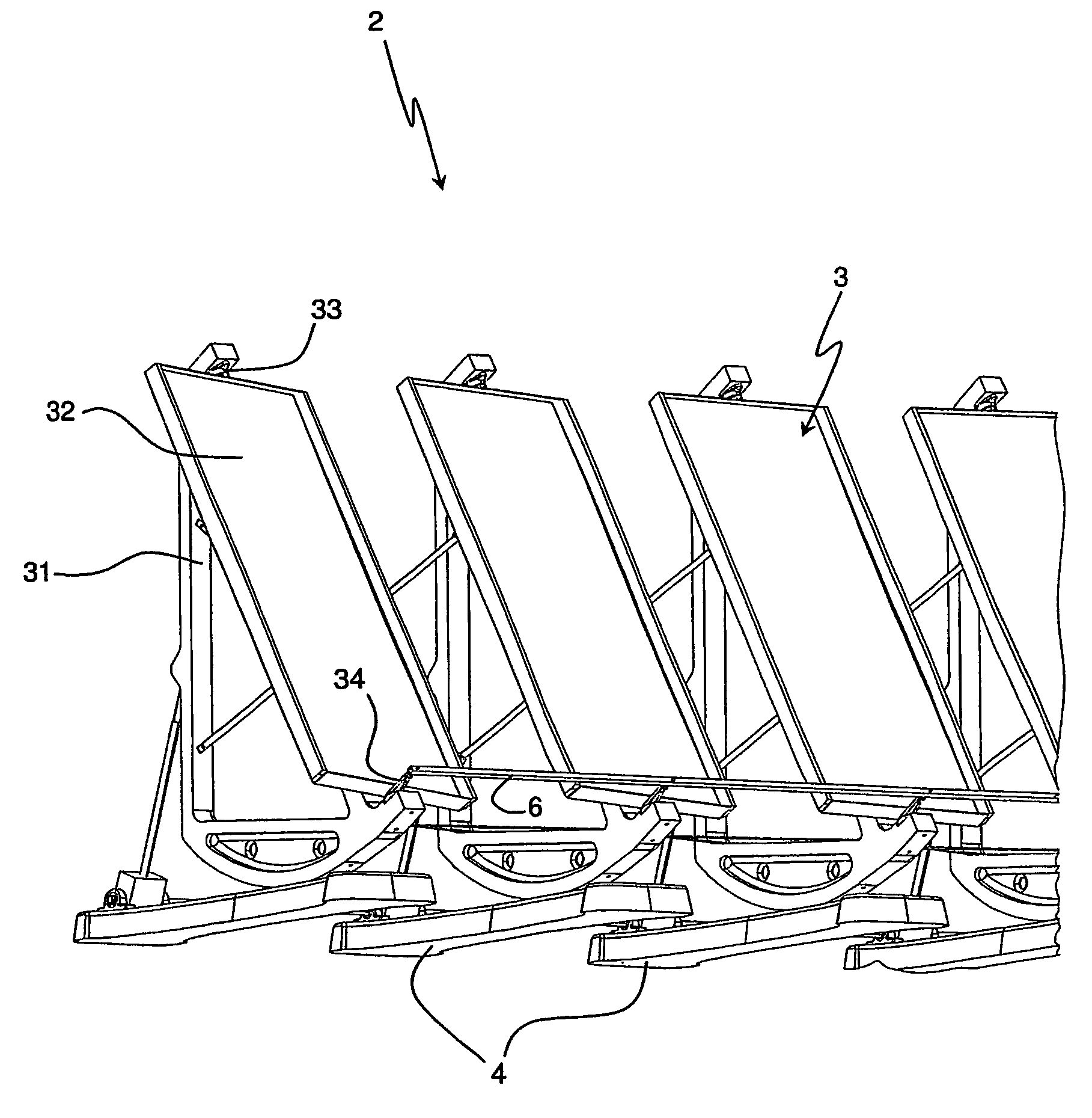 Basic solar module for a device collecting solar radiation