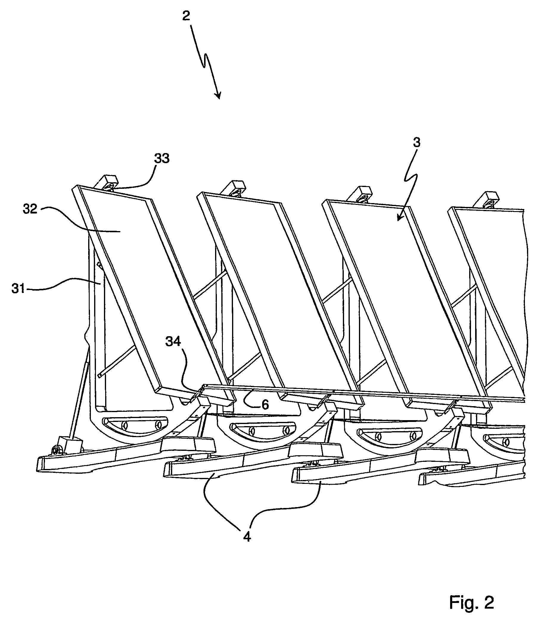 Basic solar module for a device collecting solar radiation