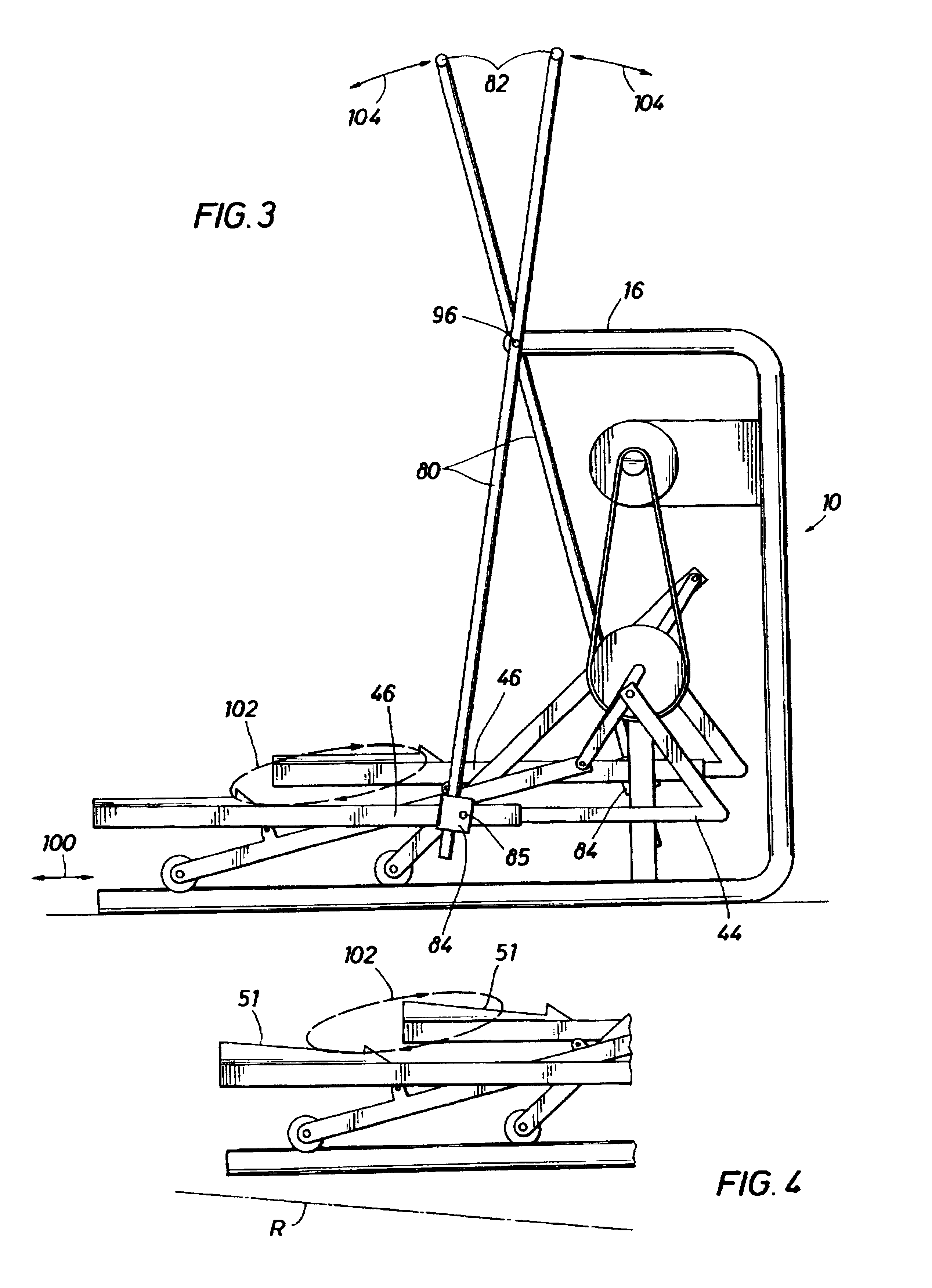 Stationary exercise apparatus having a preferred foot platform path