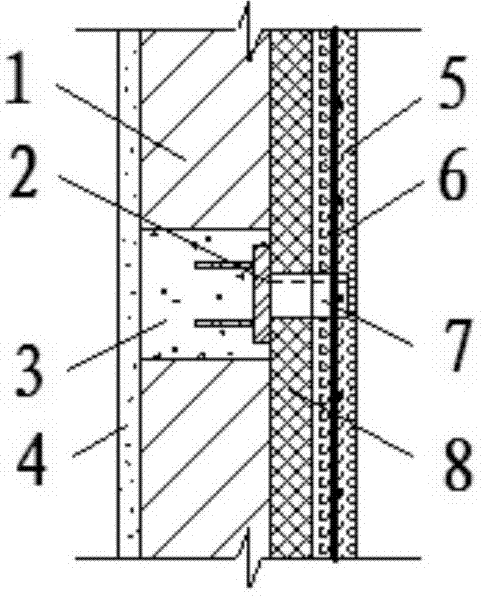 Heat insulating structural system suitable for existing building masonry and construction method thereof