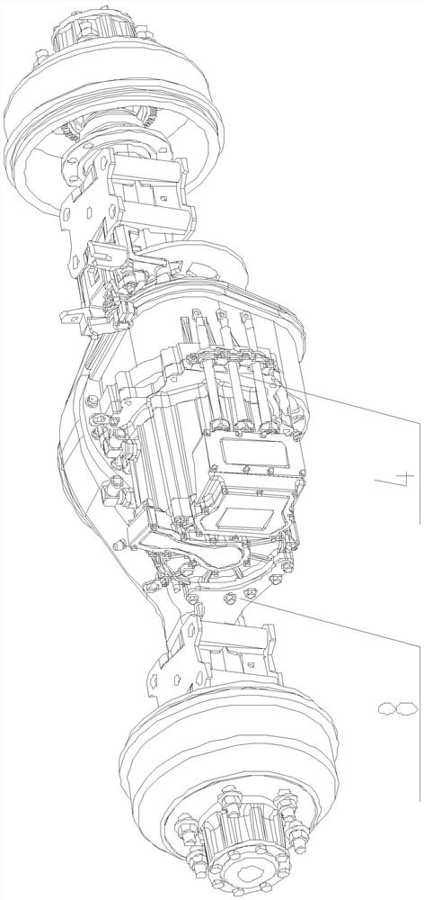 An electric drive axle with central disc brake