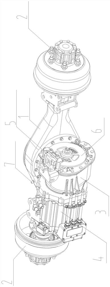 An electric drive axle with central disc brake
